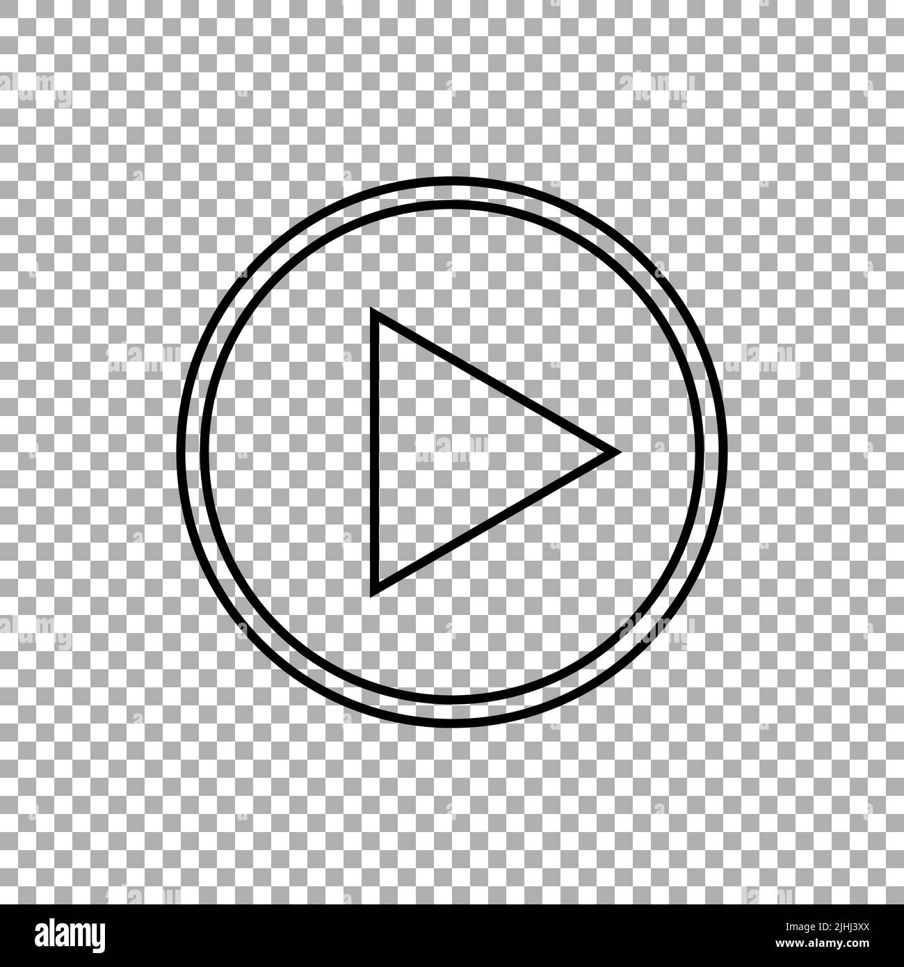 Icona vettore pulsante di riproduzione isolata su sfondo trasparente Illustrazione Vettoriale