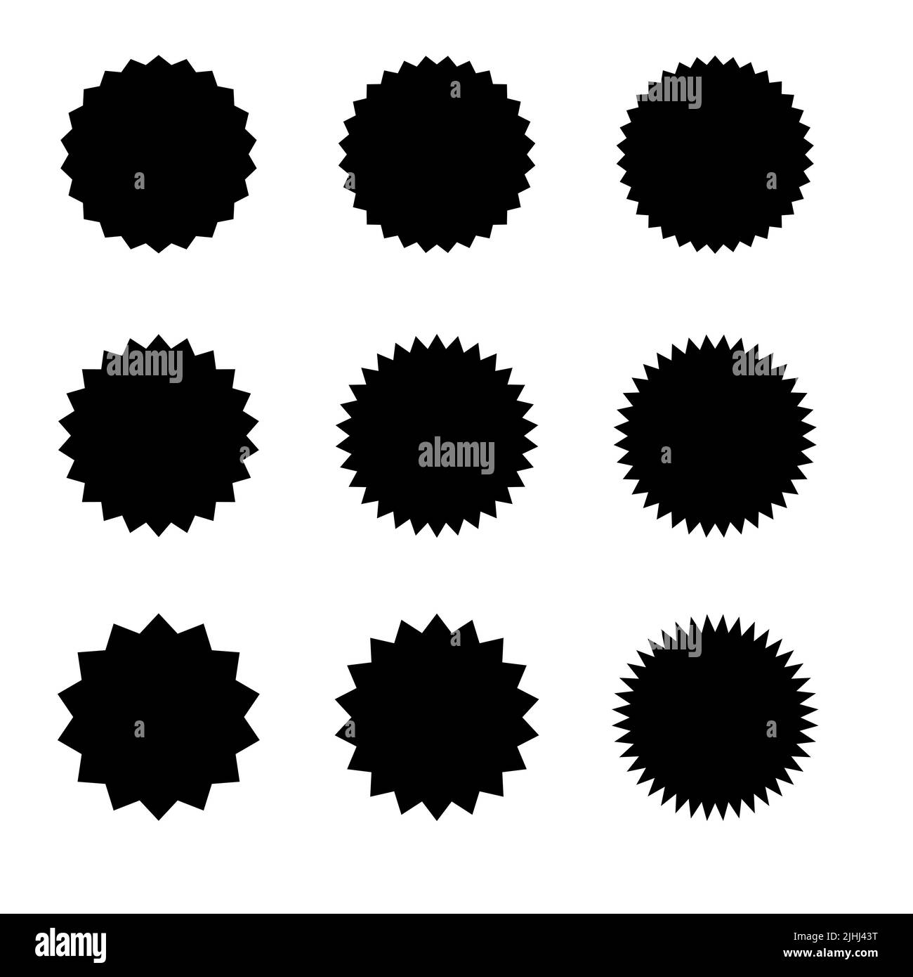 Set di starburst, badge sunburst. Etichette vintage, adesivi. Illustrazione vettoriale Illustrazione Vettoriale