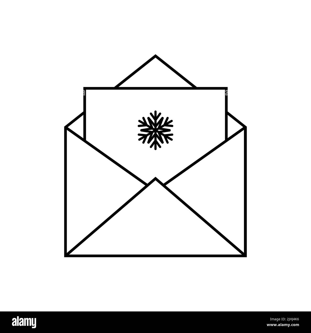 Busta con un biglietto di auguri. Buon Natale. Illustrazione vettoriale Illustrazione Vettoriale