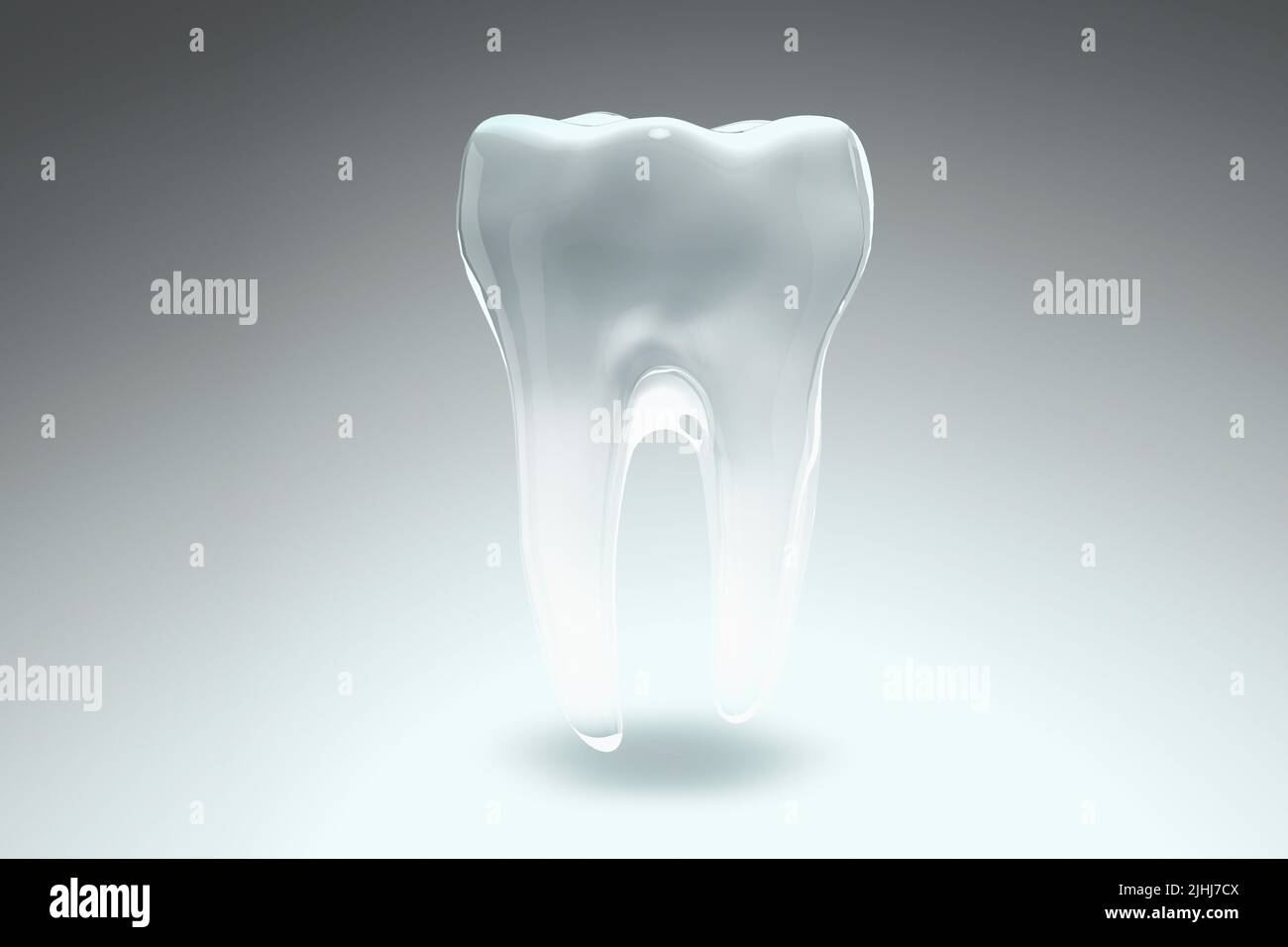 3D immagine di struttura dentale robusta e pulita, sana, utilizzata per il trattamento dentale e l'igiene Foto Stock