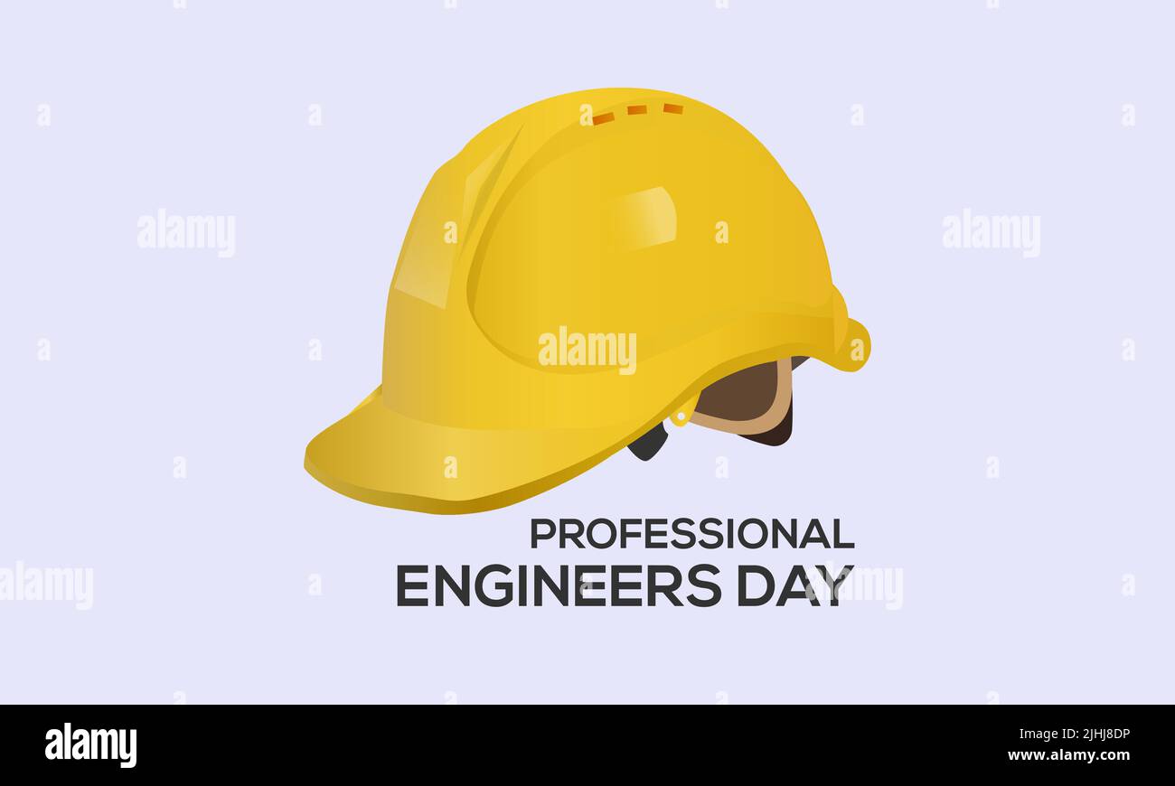 3D Professional Engineers Day nel 3rd agosto. Modello di illustrazione vettoriale per striscioni, schede, poster, sfondo. Elmetto di ingegneria su isolat Illustrazione Vettoriale