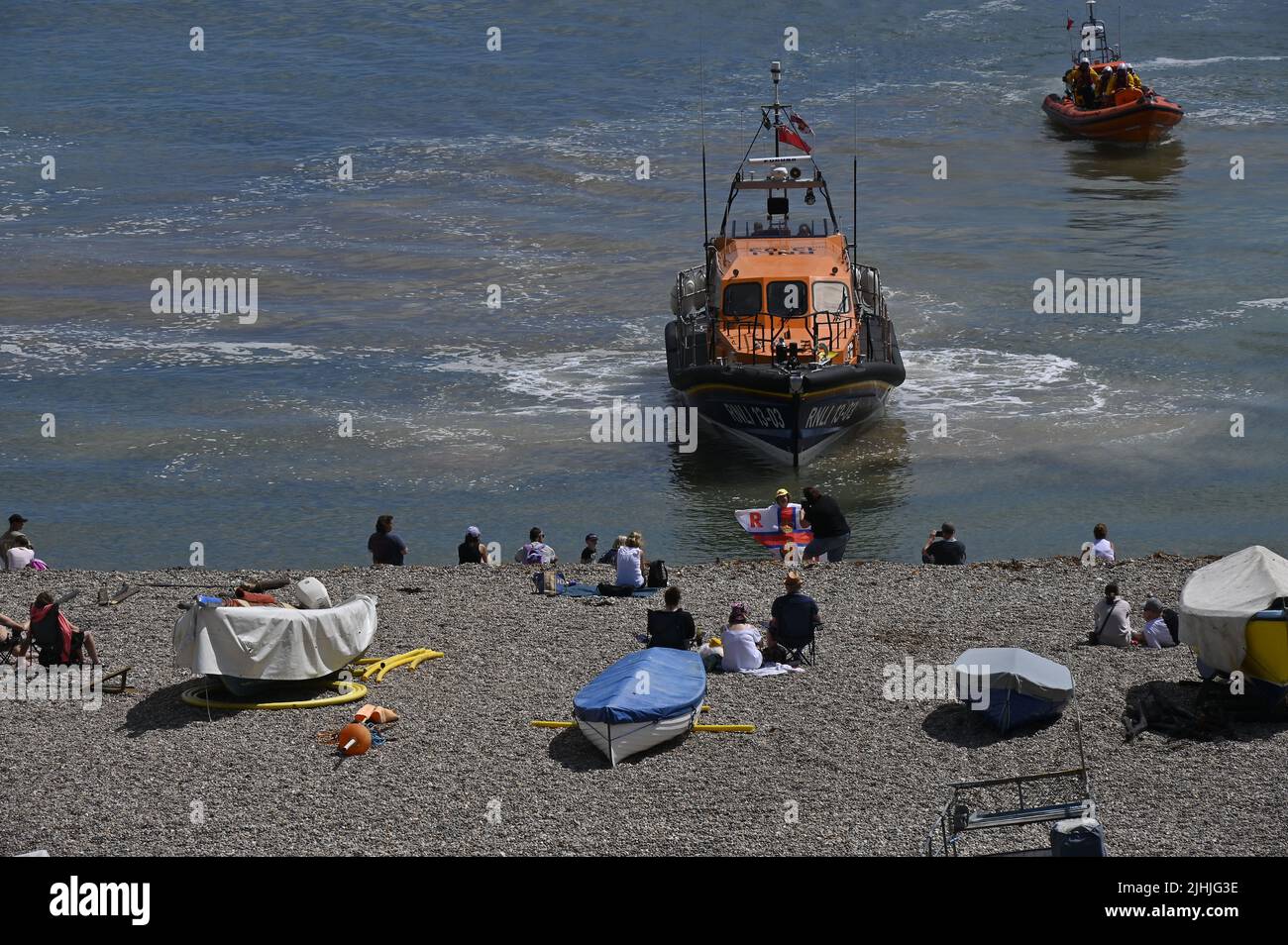 Lifboat Beach rescury Devon Inghilterra Foto Stock