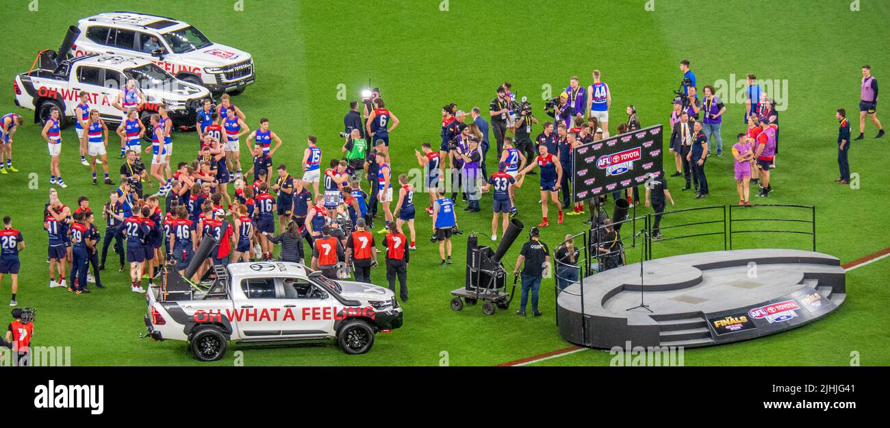 Dopo le celebrazioni del 2021 AFL Grand Final all'Optus Stadium Perth Western Australia. Foto Stock