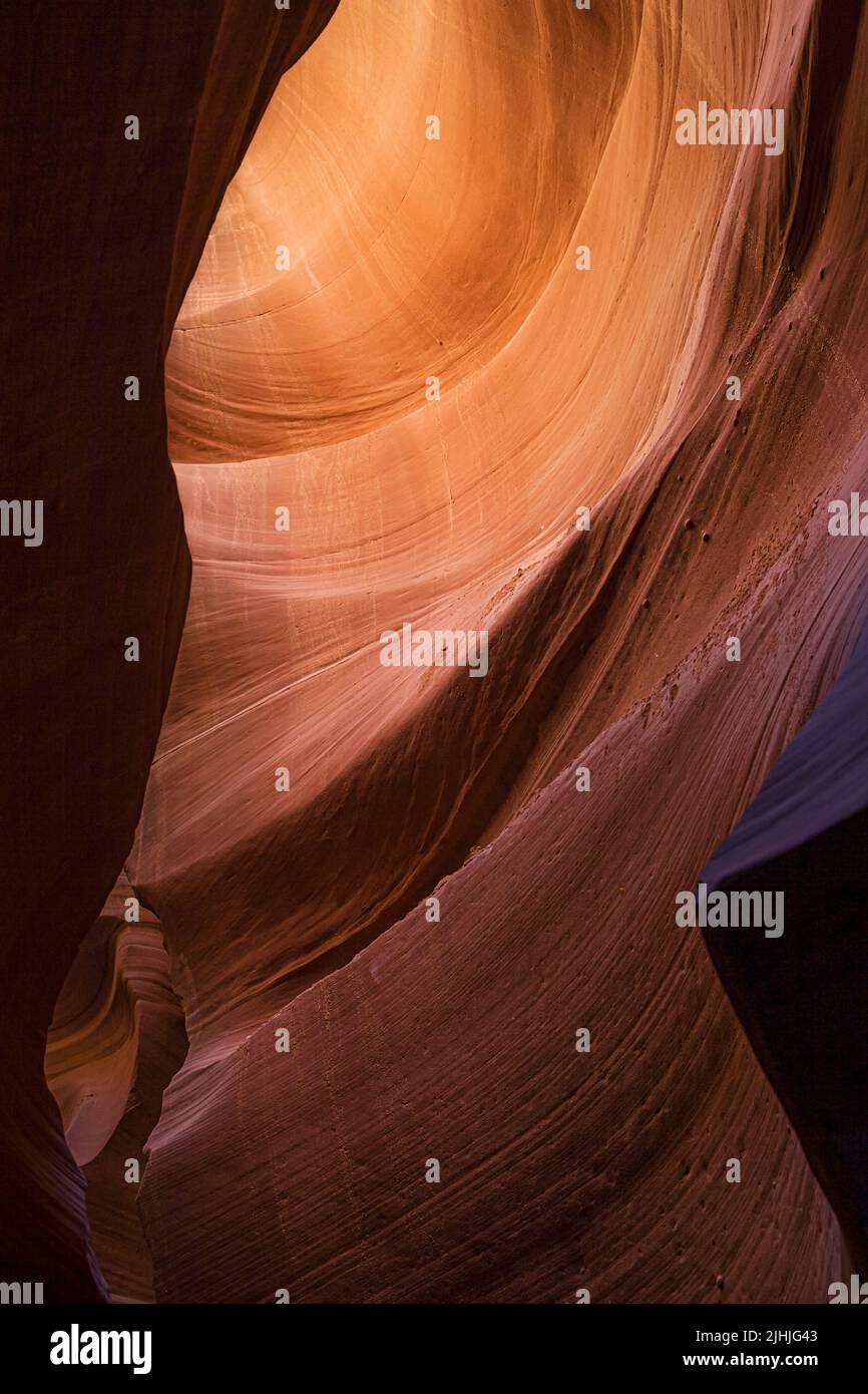 Vortex nel Lower Antelope Canyon, Arizona, Stati Uniti. Foto Stock