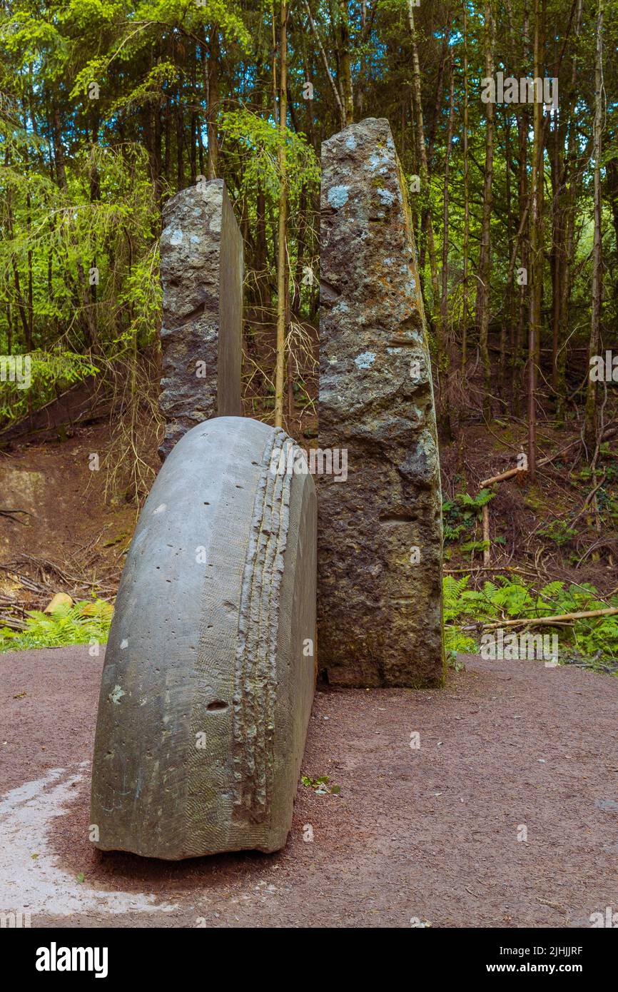 "Cuore di pietra", Sentiero delle sculture, Foresta di Dean Foto Stock