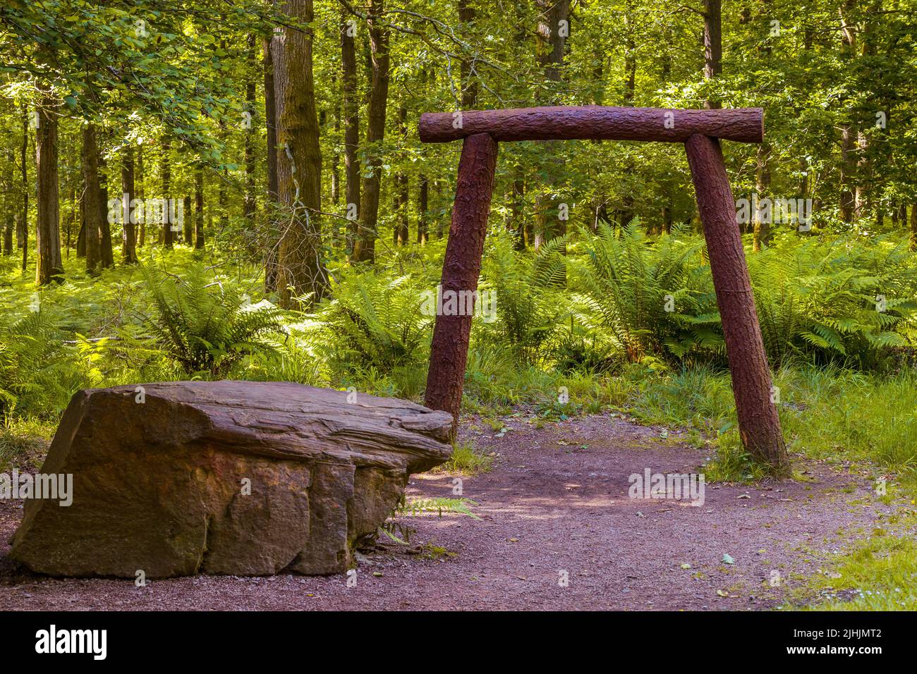 Carbone misurare giganti di Henry Castello, Foresta di Dean scultura Trail Foto Stock