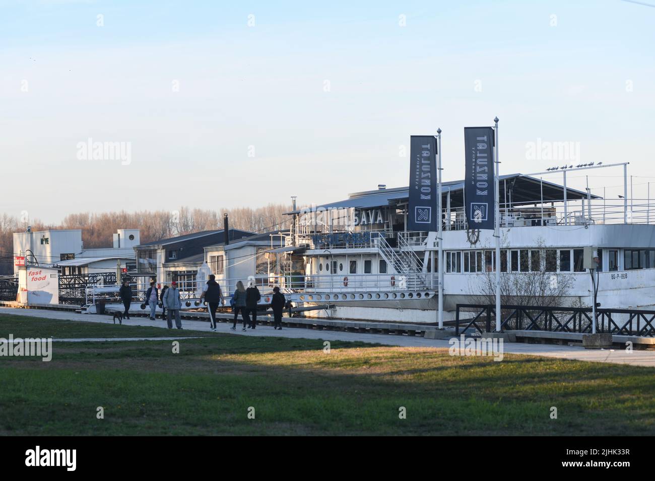 Belgrado: Riva del fiume Sava. Serbia Foto Stock