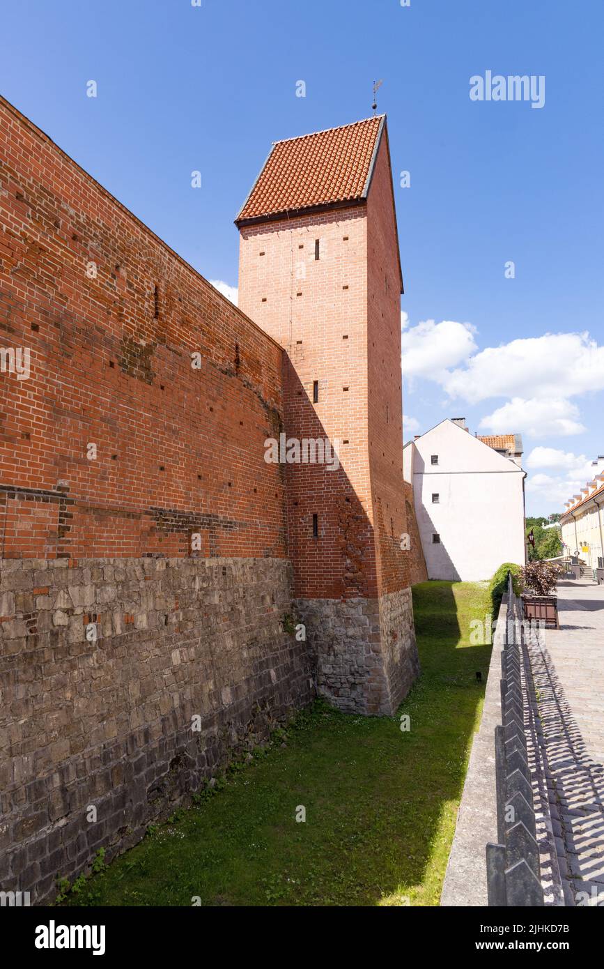 Le mura della città vecchia di riga - una parte rimanente delle mura della città costruite nel Medioevo; la città vecchia di riga, riga Lettonia Europa Foto Stock