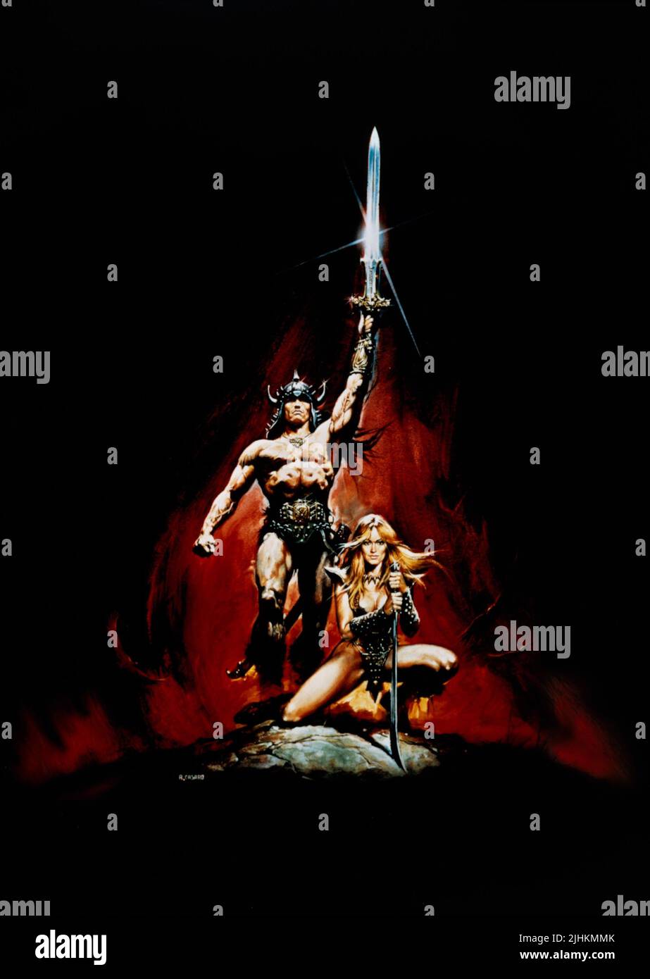 ARNOLD SCHWARZENEGGER, SANDAHL BERGMAN, Conan il Barbaro, 1982 Foto Stock