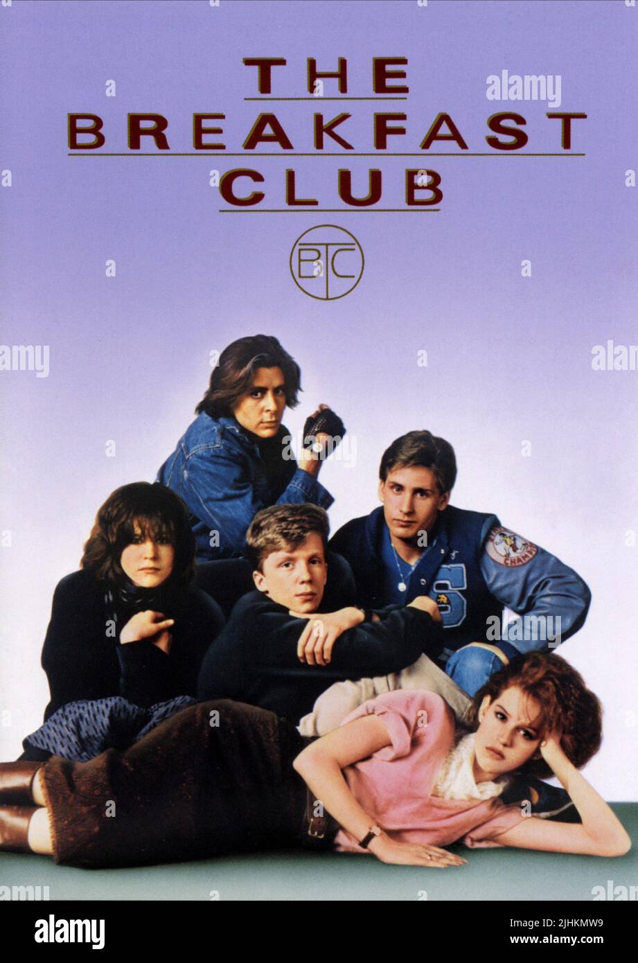 JUDD NELSON, alleato Sheedy, Anthony Michael HALL, Emilio Estevez, Molly Ringwald, BREAKFAST CLUB, 1985 Foto Stock