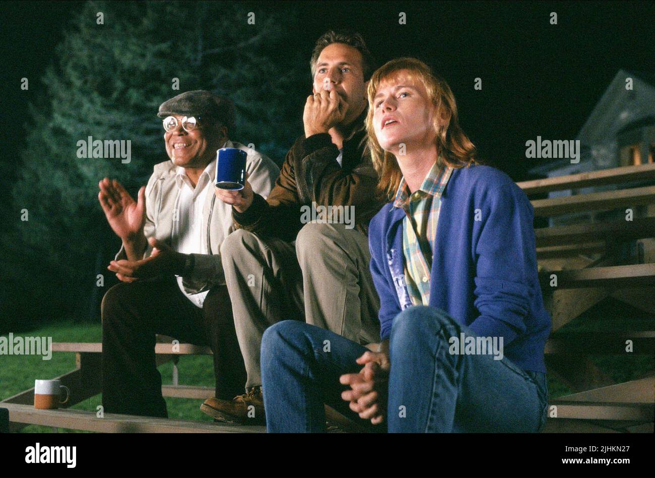 JAMES Earl Jones, Kevin Costner, AMY MADIGAN, campo di sogni, 1989 Foto Stock