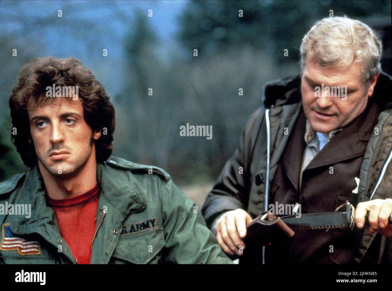 SYLVESTER STALLONE, BRIAN DENNEHY, primo sangue, 1982 Foto Stock