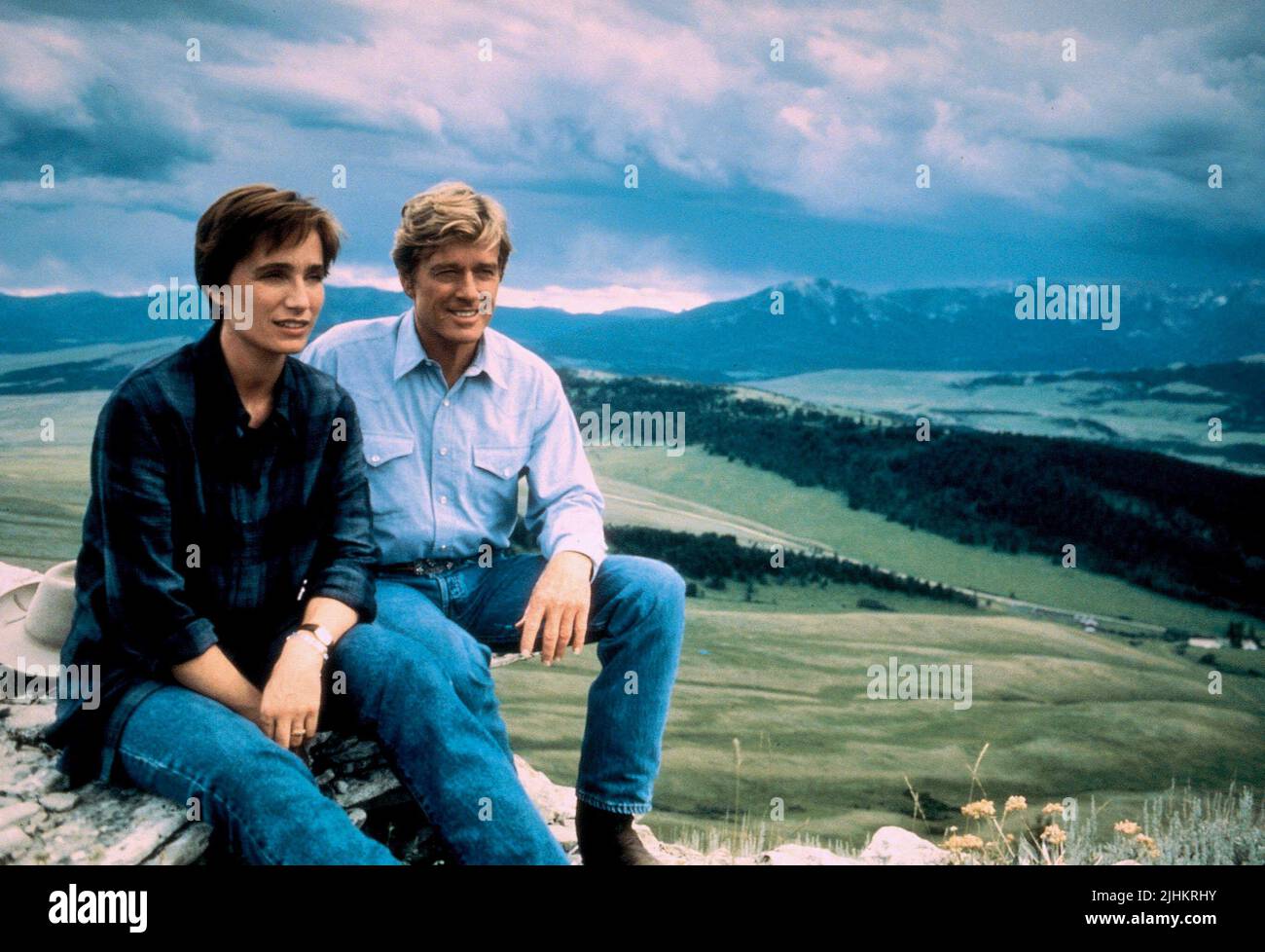 KRISTIN SCOTT THOMAS, Robert Redford, il cavallo WHISPERER, 1998 Foto Stock