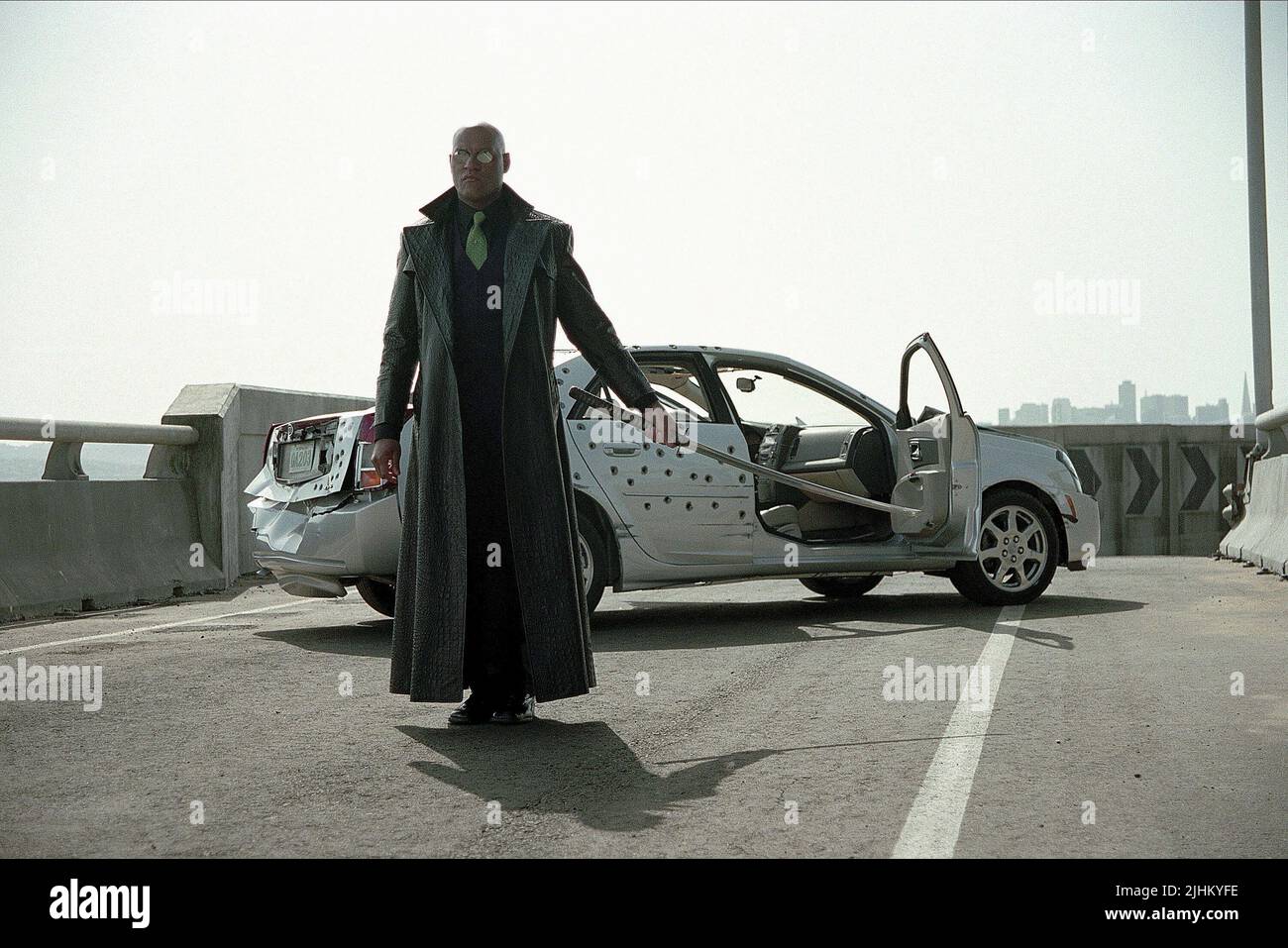 LAURENCE FISHBURNE, il Matrix Reloaded, 2003 Foto Stock