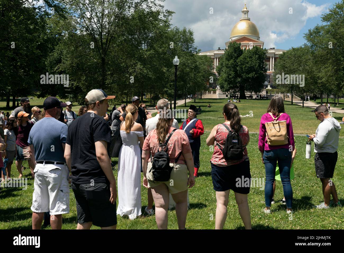 Guida turistica in costume coloniale, Freedom Trail, Boston, Massachusetts Foto Stock