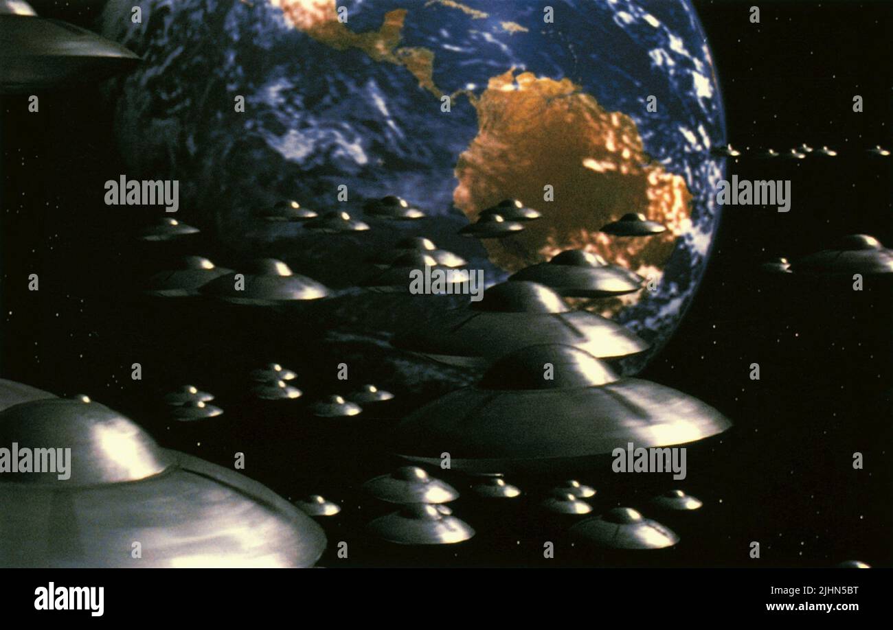 DISCHI VOLANTI TESTA PER TERRA, MARTE ATTACCHI!, 1996 Foto Stock