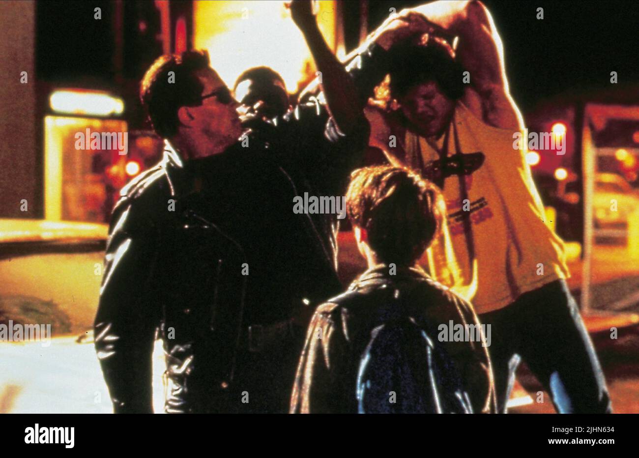 ARNOLD SCHWARZENEGGER, Edward Furlong, Terminator 2: il giorno del giudizio, 1991 Foto Stock