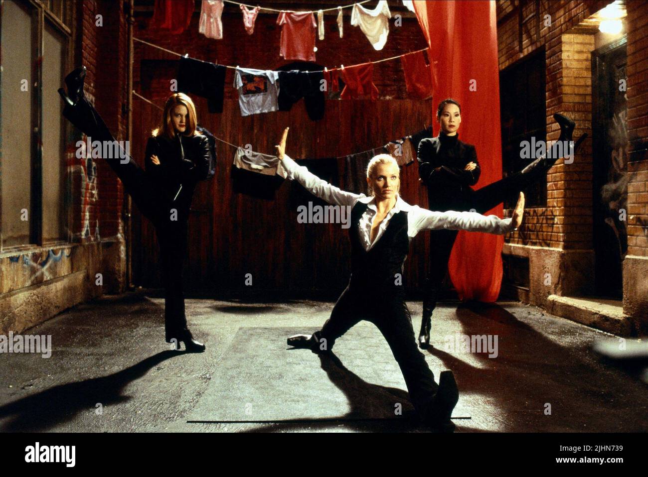 DREW BARRYMORE, Cameron Diaz, Lucy Liu, CHARLIE'S ANGELS, 2000 Foto Stock DREW BARRYMORE, Cameron Diaz, Lucy Liu, CHARLIE'S ANGELS, 2000 Foto Stock
