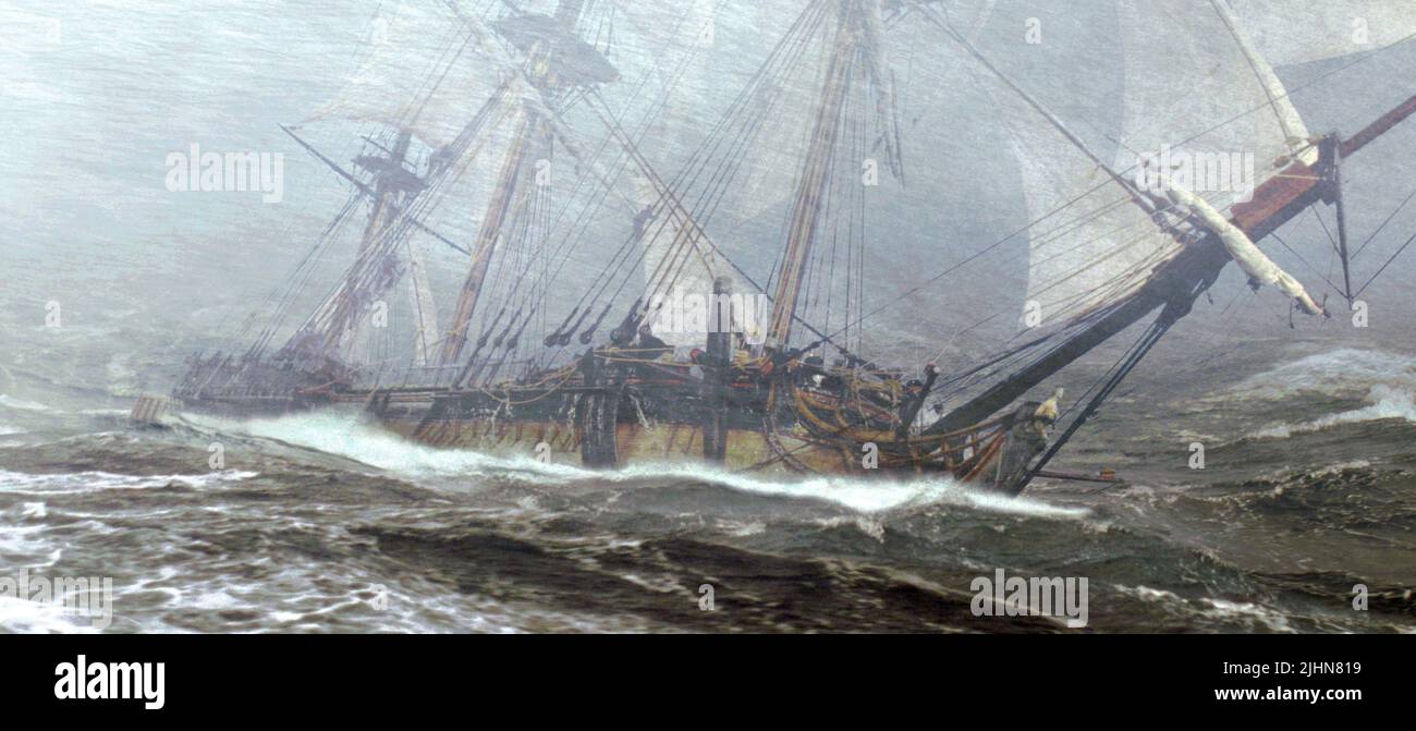 HMS SORPRESA IN MARE TEMPESTOSO, MAESTRO E COMANDANTE: IL LATO LONTANO DEL MONDO, 2003 Foto Stock