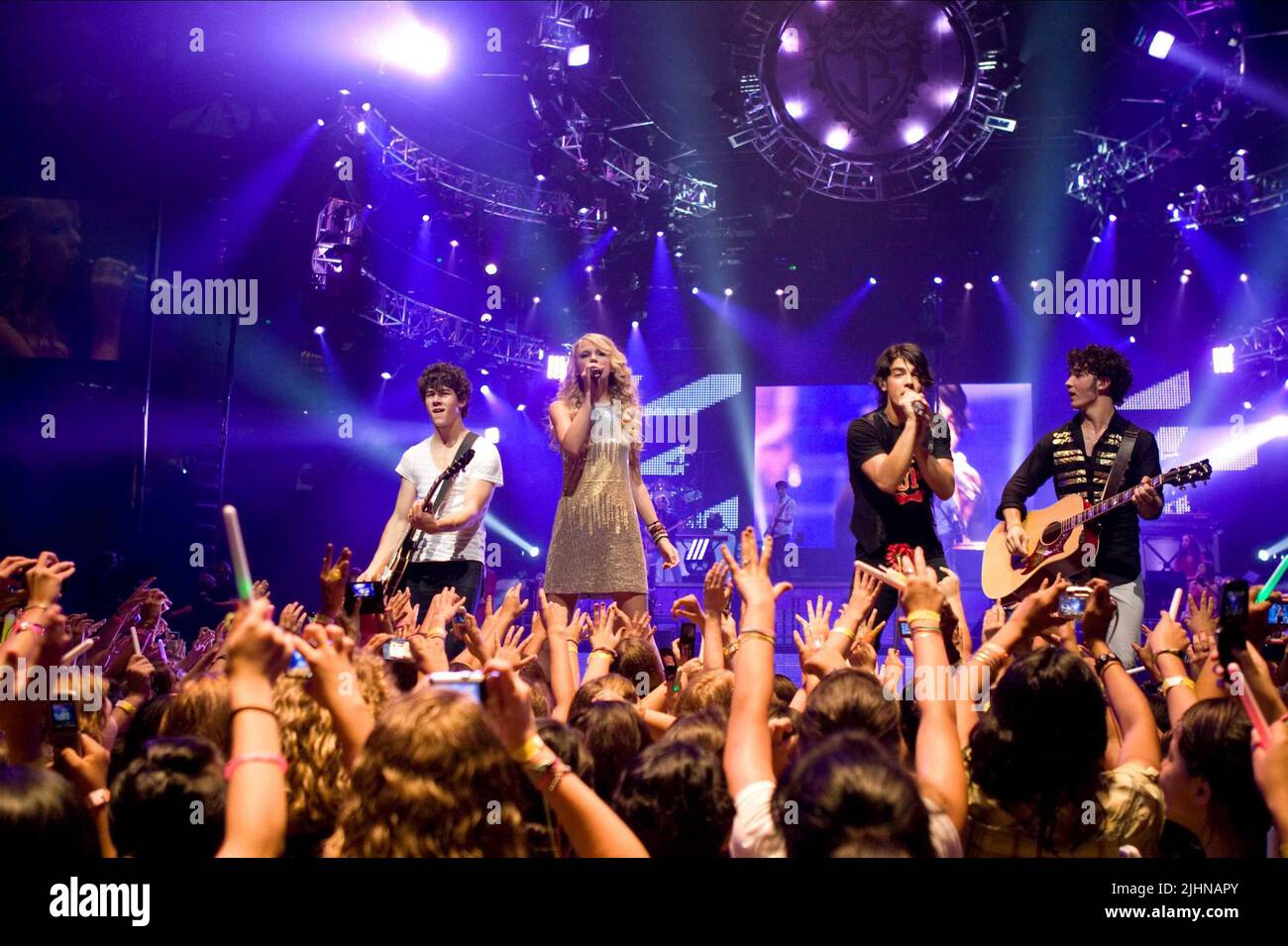 NICK JONAS, Taylor Swift, Joe Jonas, Kevin Jonas, JONAS BROTHERS: 3D esperienza concertistica, 2009 Foto Stock