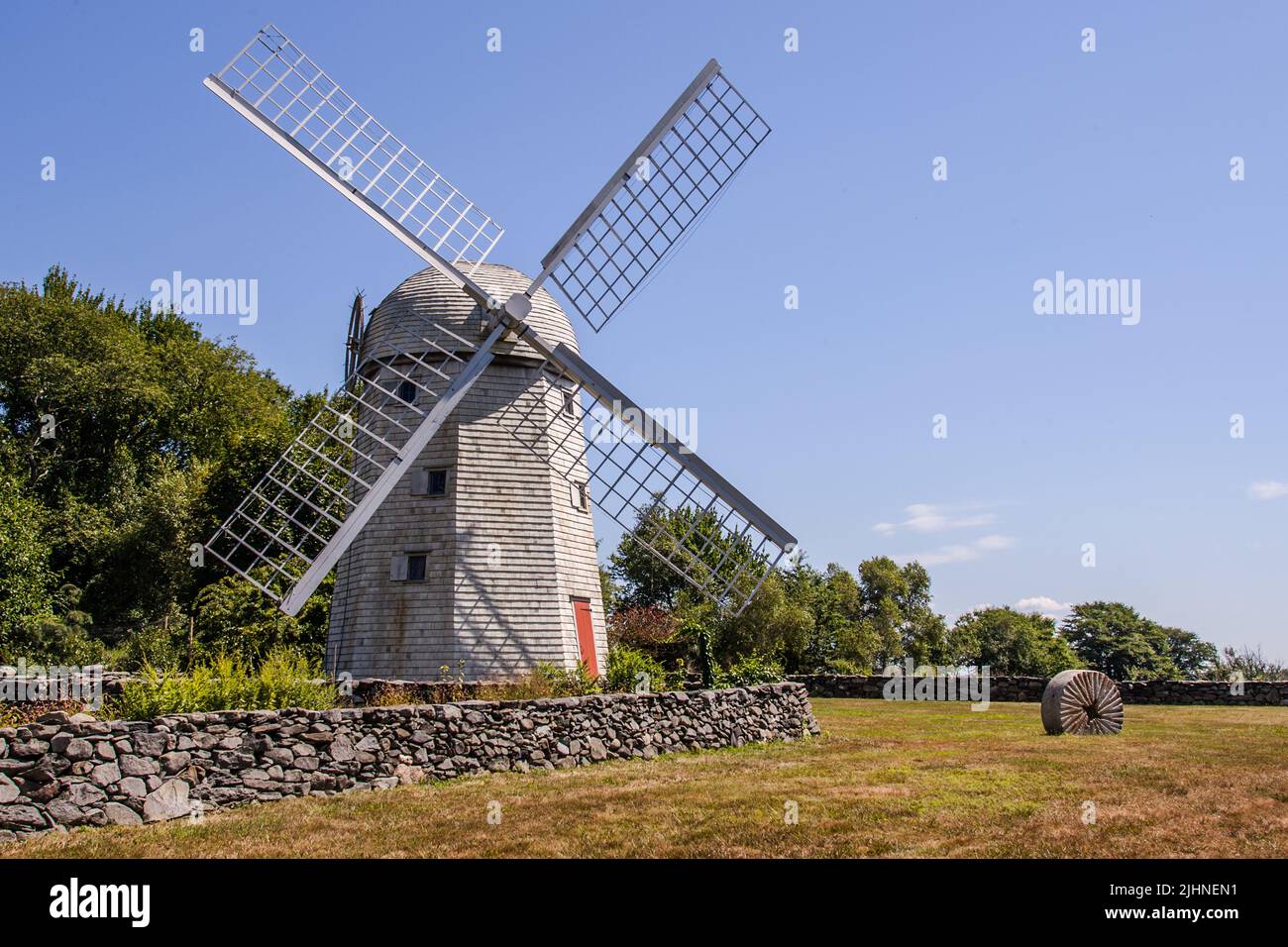 Jamestown, Rhode Island Windmill costruito nel 1787 Foto Stock