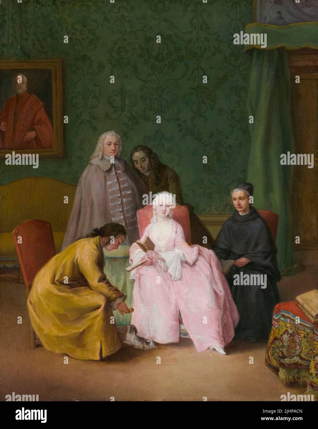 Pietro Longhi, la visita, pittura in olio su tela, 1746 Foto Stock