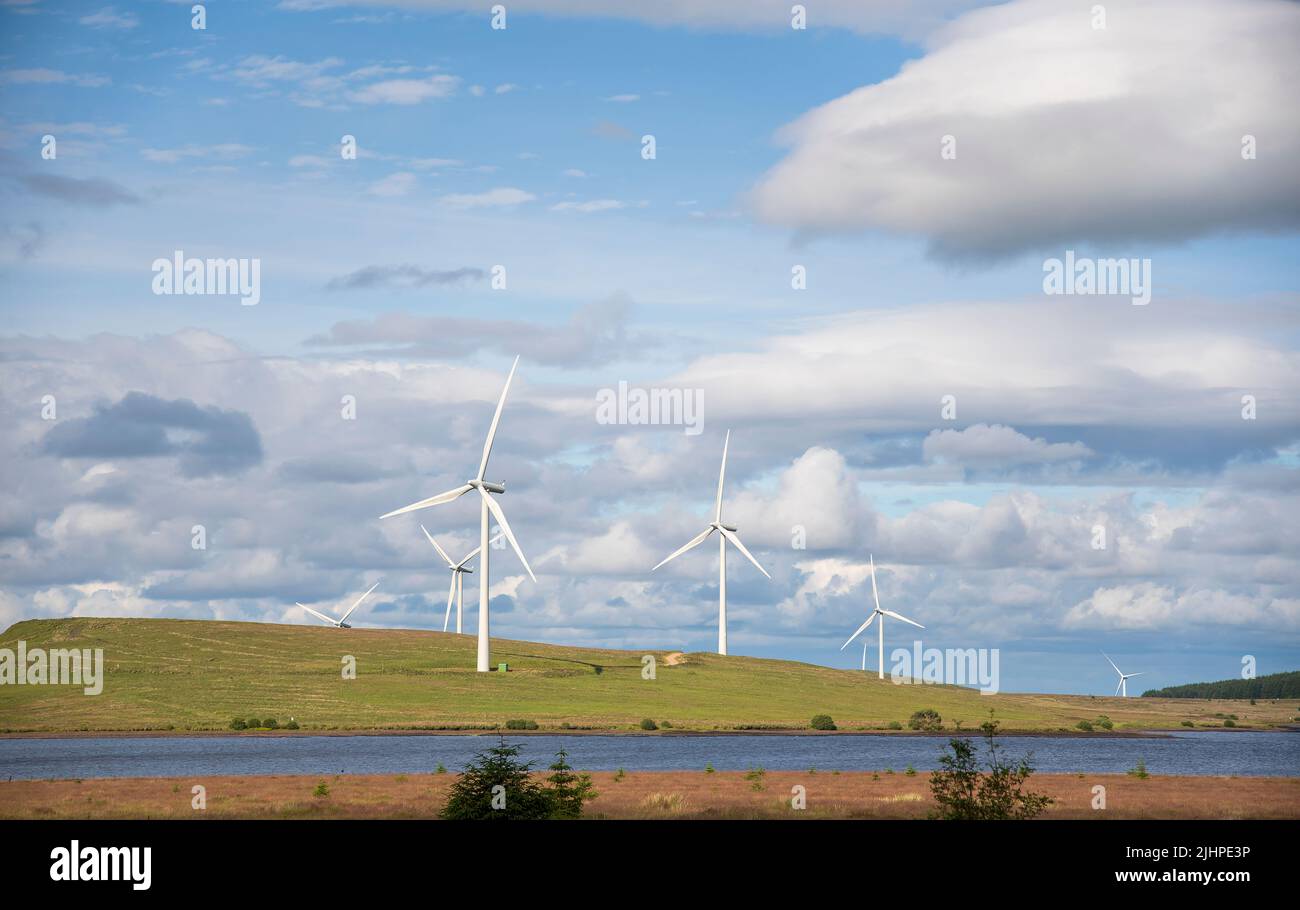 Fotografia di turbine eoliche, energia, ecologia, generatore, elettricità Foto Stock