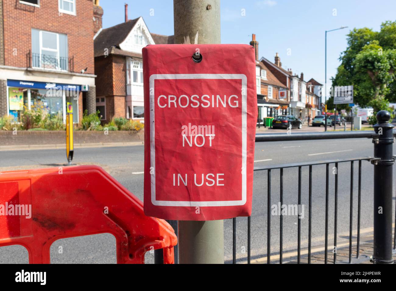 Non in uso strada pedonale Zebra attraversamento, tenterden, kent, regno unito Foto Stock
