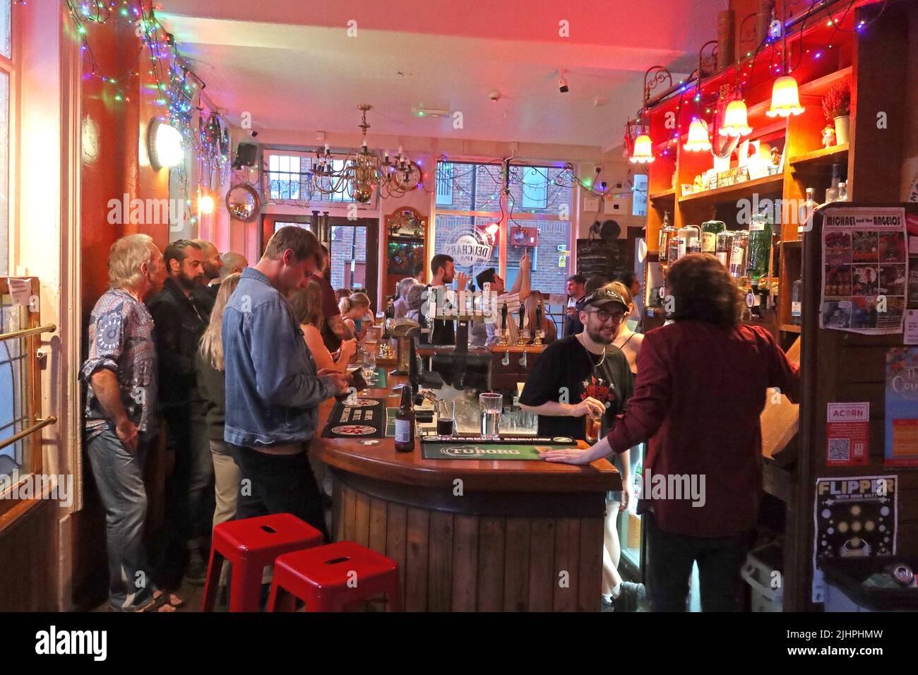 The Grapes pub bar tradizionale, A Porters Ale House, 60 Roscoe Street , Liverpool, Merseyside, Inghilterra, Regno Unito, L1 9DW Foto Stock