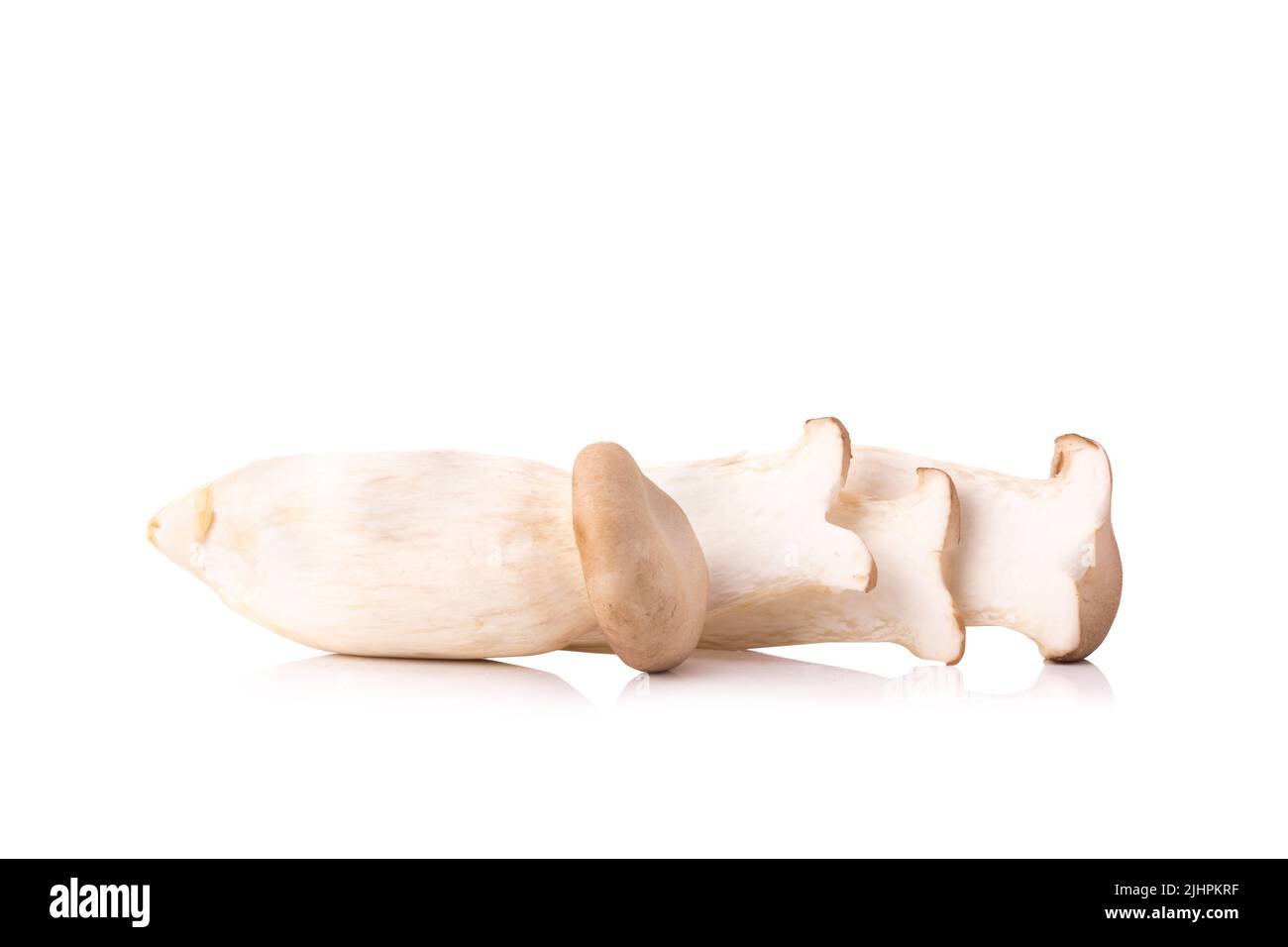 Re di funghi orecchioni (Eringi) su bianco backgroud. Foto Stock