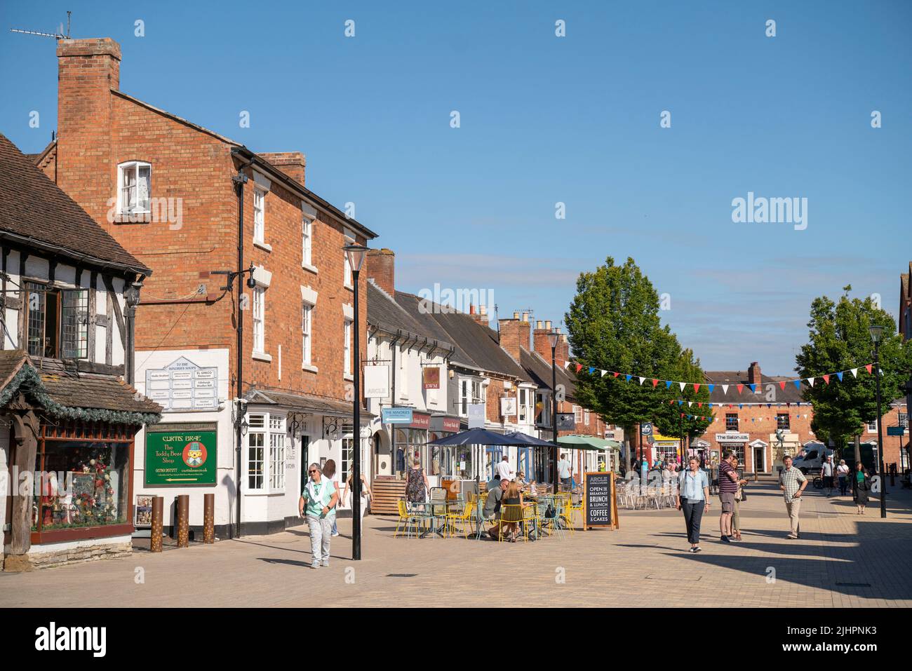 Vista generale di Stratford-upon-Avon, West Midlands, Inghilterra, luogo di nascita del drammaturgo inglese William Shakespeare. Foto Stock