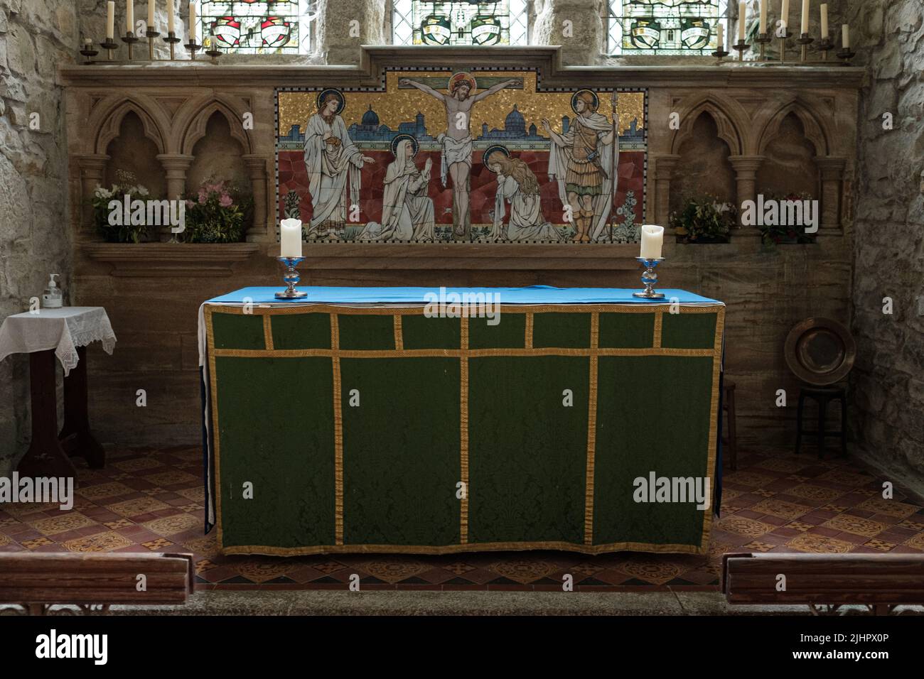 Interno della Chiesa evangelista di San Giovanni, Treslothan, Camborne, Cornovaglia Foto Stock