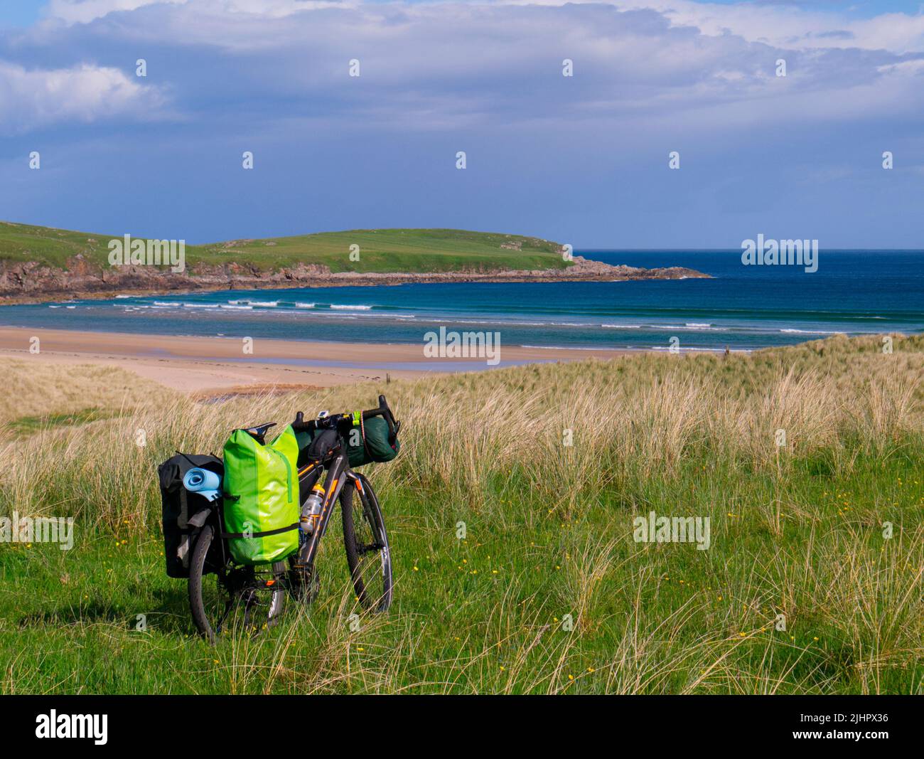 Giro in bicicletta sulla costa settentrionale 500, Armadale, Sutherland Foto Stock