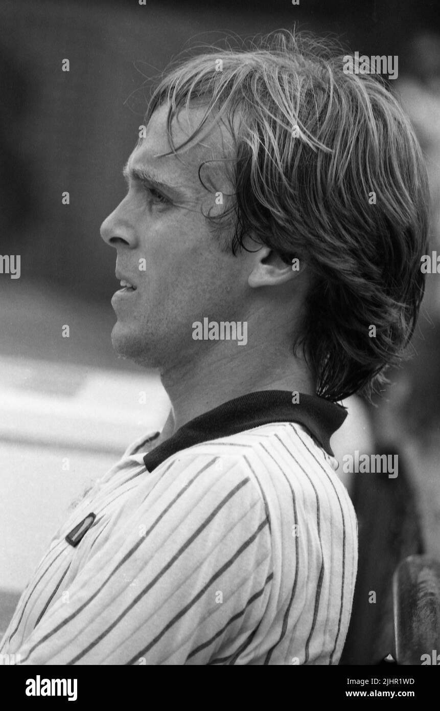 Il tennista britannico John Lloyd, che partecipa al French Open. Parigi, stadio Roland-Garros, 1980-1982 Foto Stock