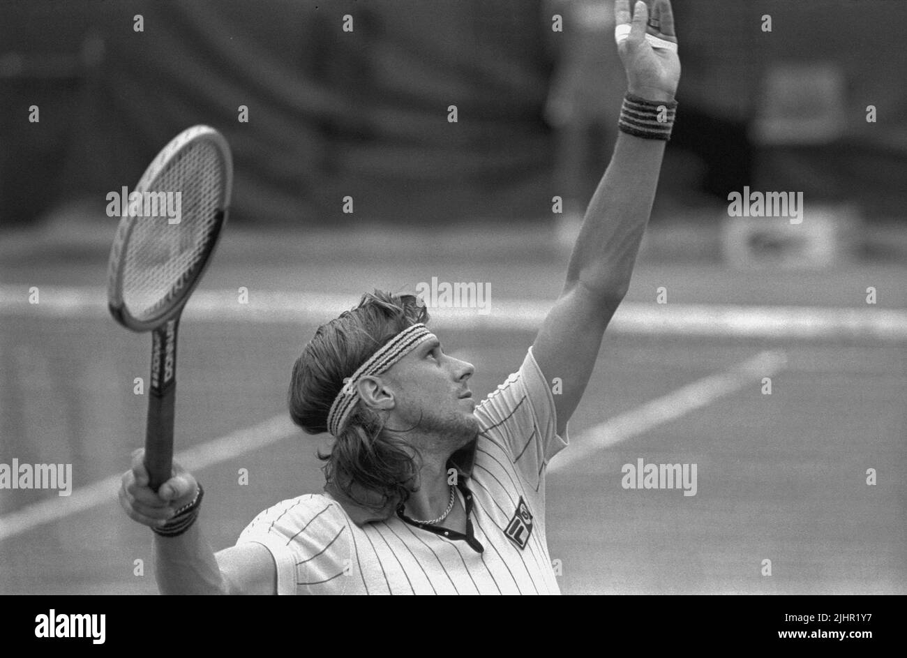 Il tennista svedese Björn Borg, che partecipa alla finale maschile dei singoli del French Open (vs argentino Guillermo Vilas). Parigi, stadio Roland-Garros, 11 giugno 1978 Foto Stock