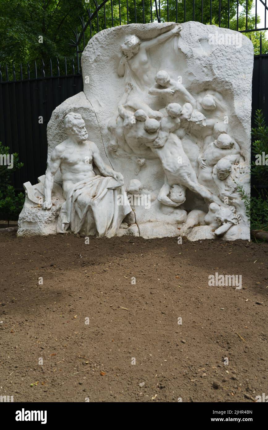 Francia, Ile de France, Parigi 16th circondario, Jardin du Ranelagh, monumento, Victor Hugo ou la Vision du poète (1902), scultore Georges Bareau (1866-1931) Foto Stock