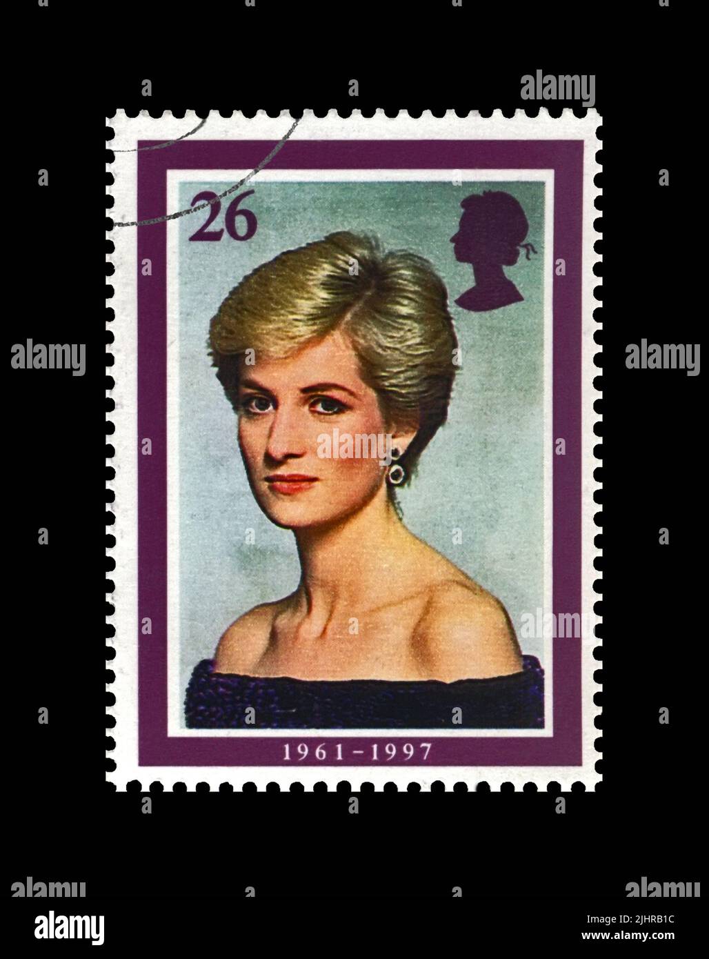 Principessa Diana. Cancellò timbro stampato nel Regno Unito (Gran Bretagna) dedicato alla memoria di Lady di, REGNO UNITO (GRAN BRETAGNA). Foto Stock