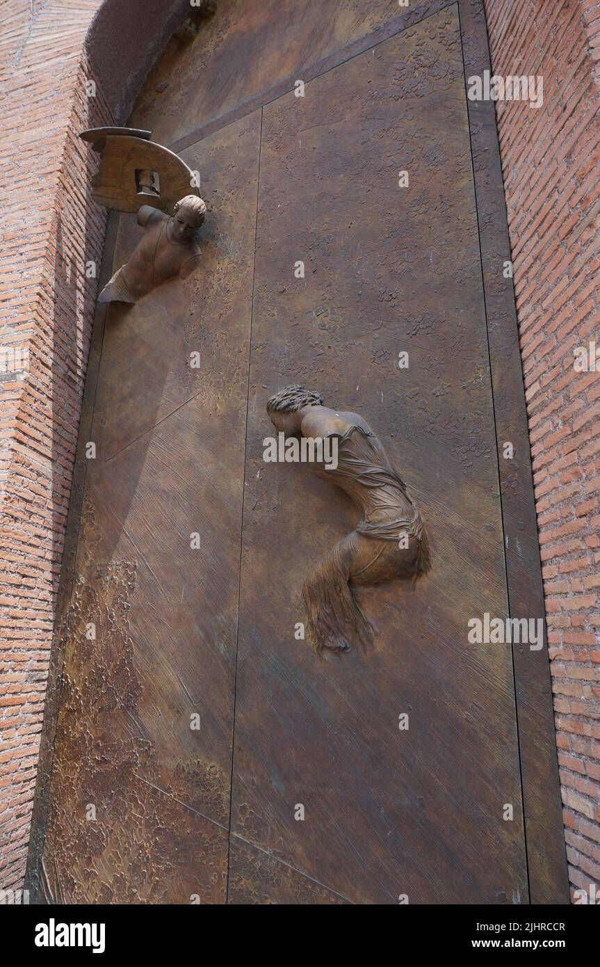 Porta della Basilica di Santa Maria degli Angeli e dei Martiri Foto Stock