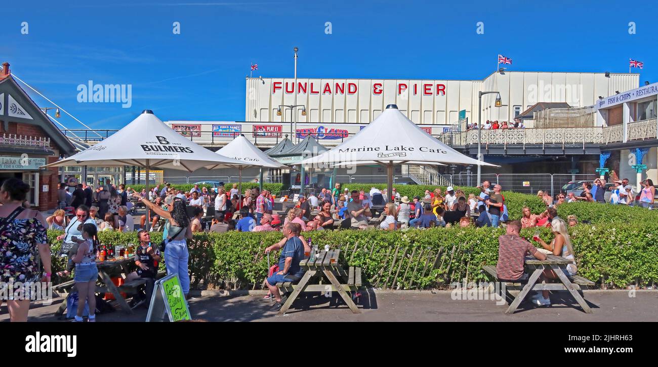 Pier and Marine Lake, Southport, Sefton Council, Lancashire, Inghilterra, REGNO UNITO, PR8 1DB Foto Stock