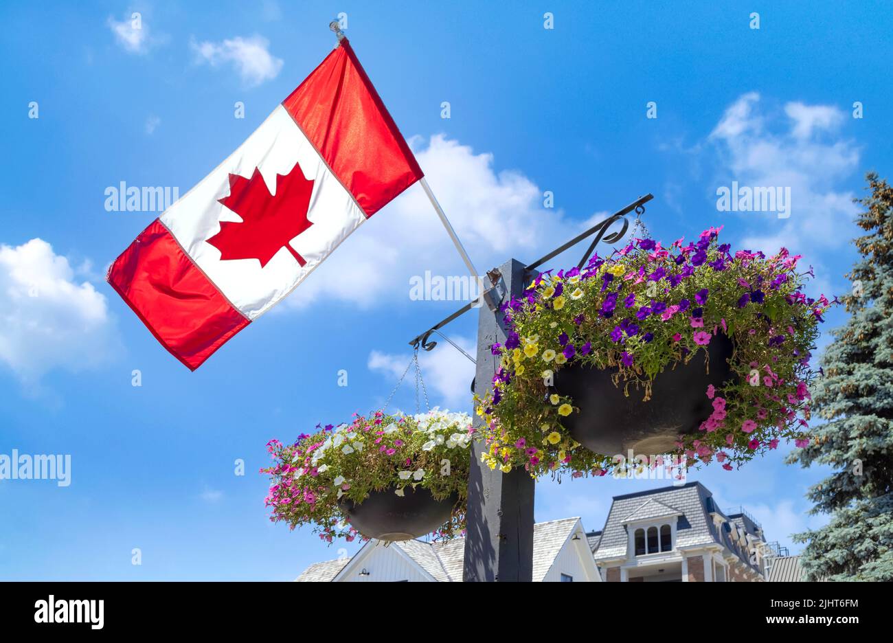 Destinazione turistica panoramica Unionville villaggio e la città vecchia a Markham Ontario. Foto Stock