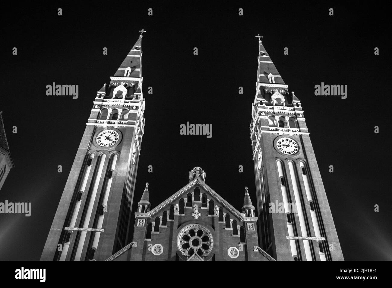 Scala di grigi della diocesi cattolica di Szeged Foto Stock
