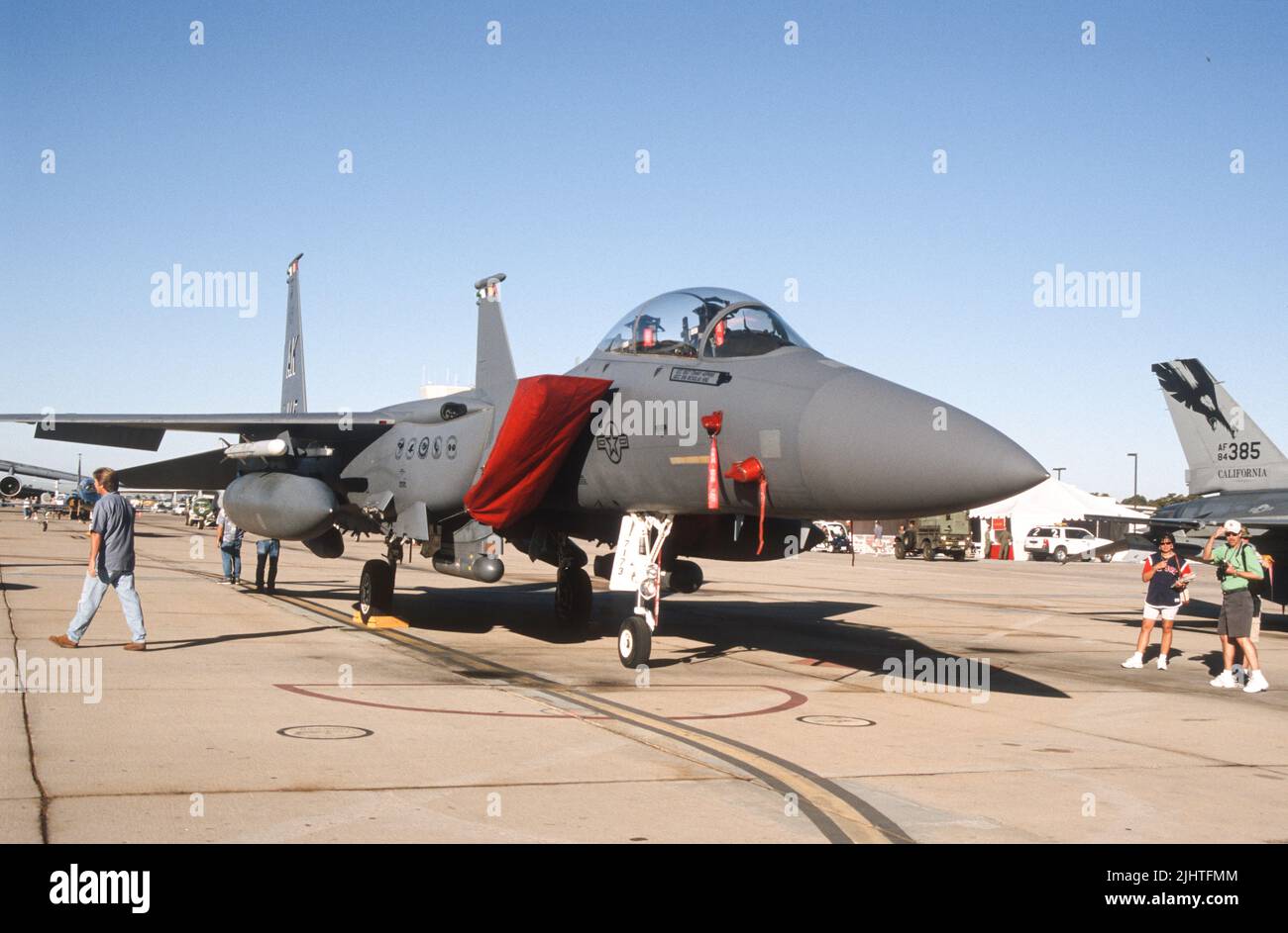 F-15 Aquila sul display MCAS Miramar Foto Stock