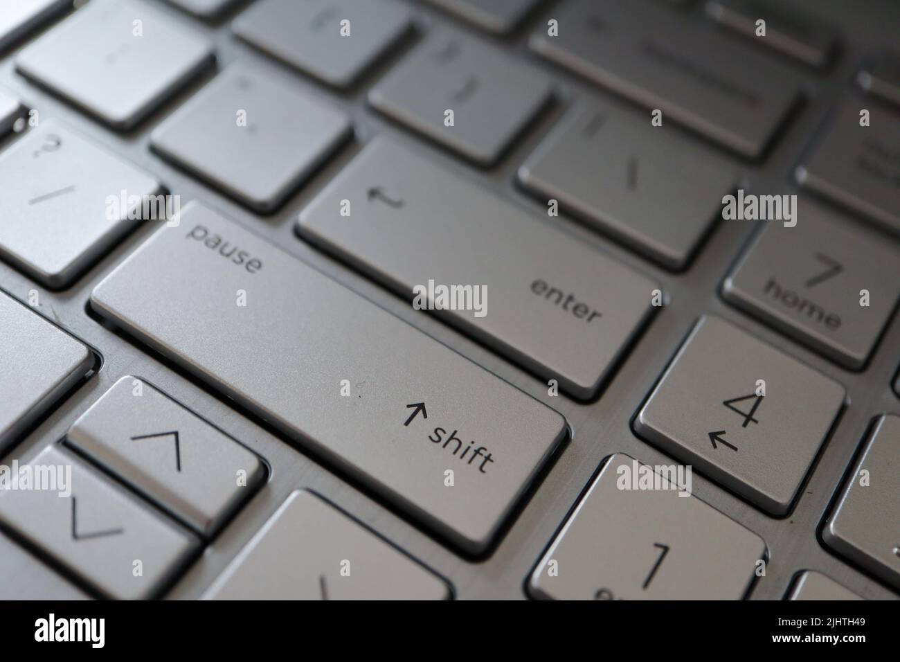Primo piano della tastiera di un computer portatile. Foto Stock