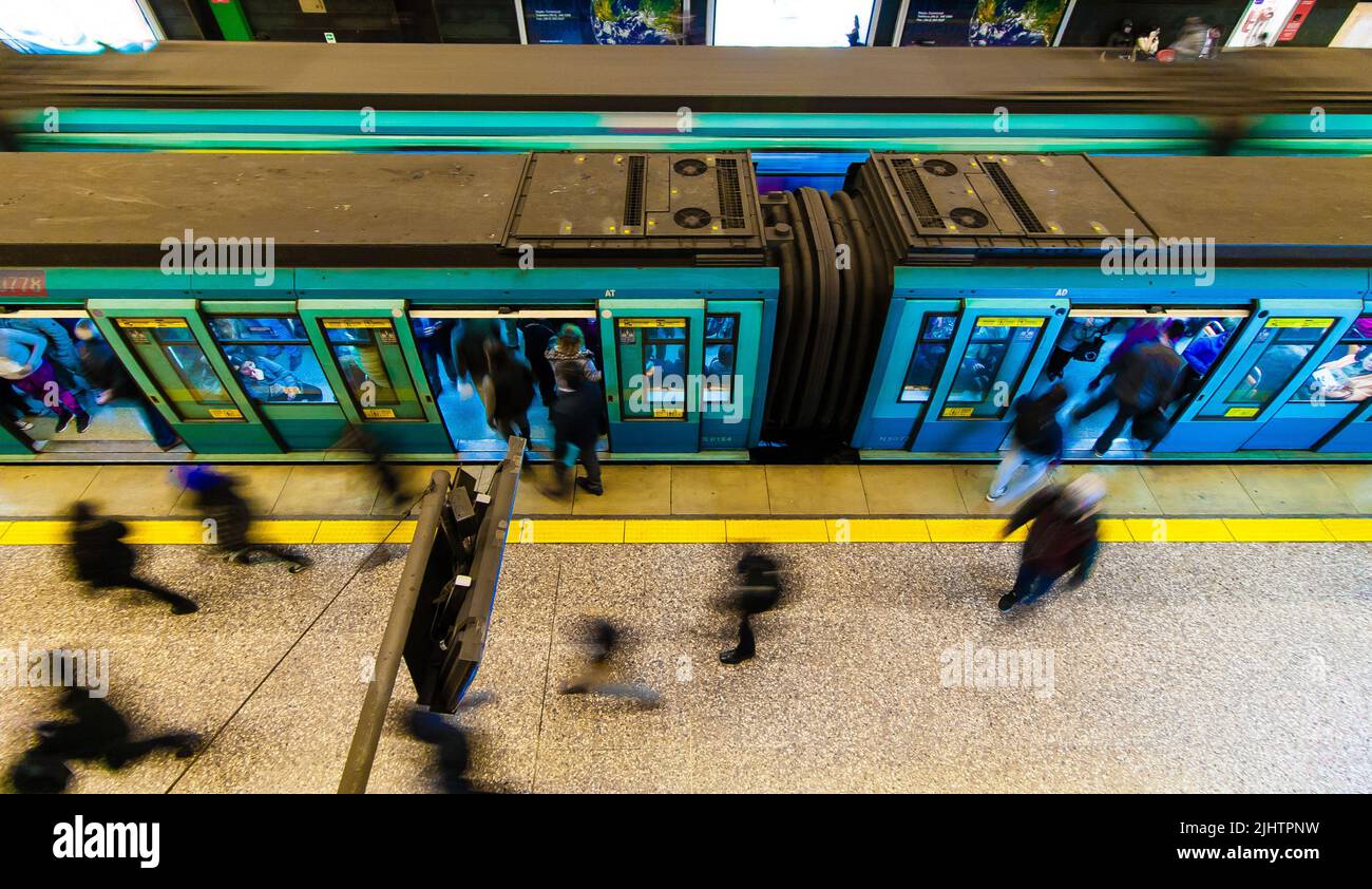 Stazione Universidad de Chile, linea 1 della metropolitana Santiago Foto Stock