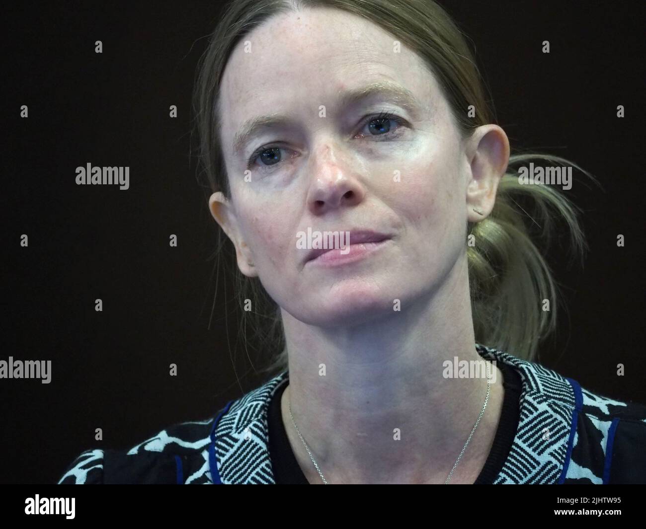 Lima, Perù. 20th luglio 2022. Maia Campbell, Coordinatore della Missione dell'Alto Commissariato delle Nazioni Unite per i diritti umani in una conferenza stampa a Lima Credit: Fotoholica Press Agency/Alamy Live News Foto Stock