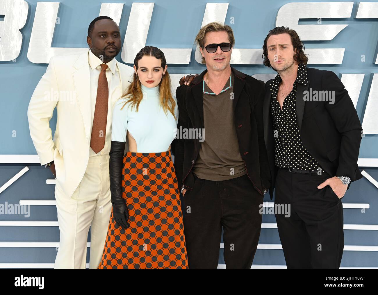 Luglio 20th, 2022. Londra, Regno Unito. Brian Tiree Henry, Joey King, Brad Pitt e Aaron Taylor-Johnson in arrivo al Bullet Train UK Special Screening, Cineworld Leicester Square, Londra. Credit: Doug Peters/EMPICS/Alamy Live News Foto Stock