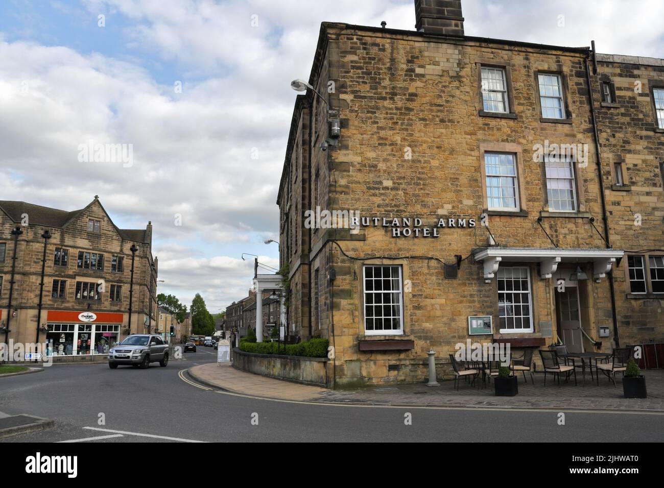 Rutland Hotel a Bakewell Derbyshire, Inghilterra Regno Unito edificio georgiano di grado II Foto Stock