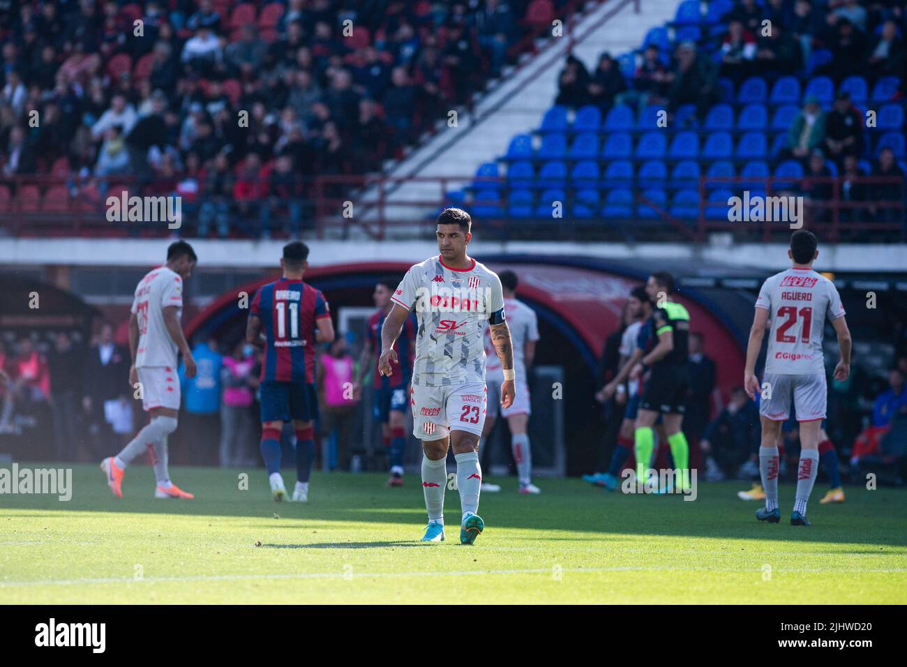 Buenos Aires, Argentina. 20th luglio 2022. Diego Polenta di Union de Santa Fe visto durante la partita tra San Lorenzo e Union Santa Fe come parte della Liga Professional 2022 al Pedro Bidegain Stadium. (Punteggio finale; San Lorenzo 2:2 Union Santa Fe) (Foto di Manuel Cortina/SOPA Images/Sipa USA) Credit: Sipa USA/Alamy Live News Foto Stock