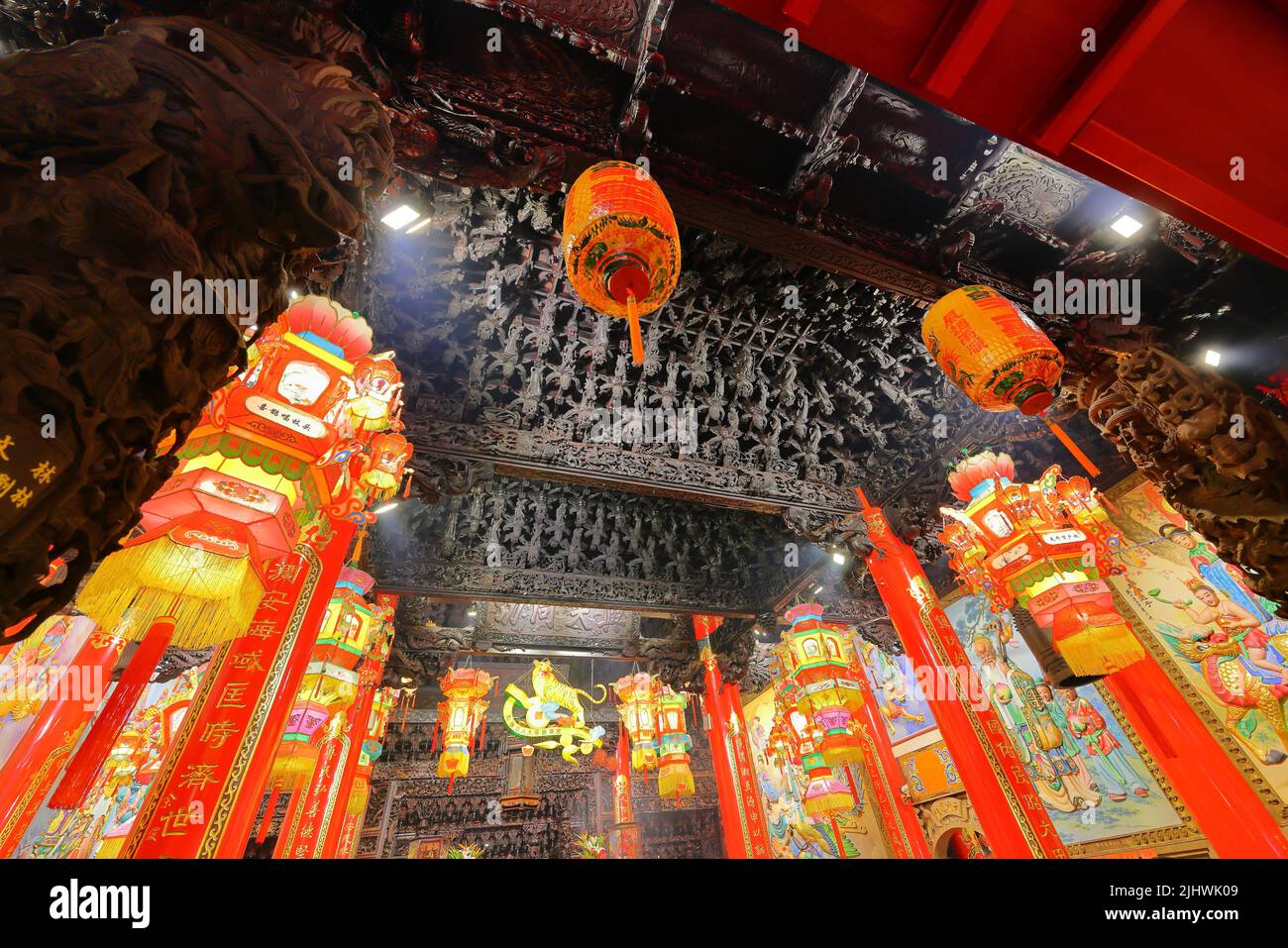 Il Tempio di Dajia Jenn Lann, un tempio della dea cinese Mazu nel distretto di Dajia di Taichung, Taiwan Foto Stock