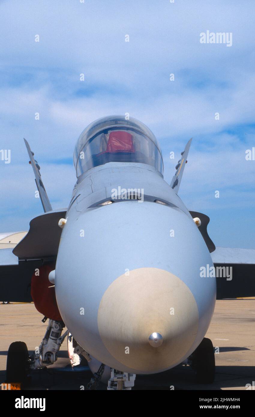 Naso di F/A-18 Hornet da VMFA-212, The Lancers Foto Stock